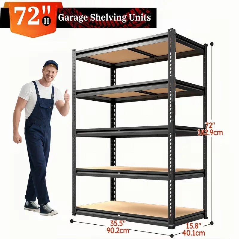 Heavy-Duty Metal Storage Rack, 2000 Lb Per Layer, Adjustable