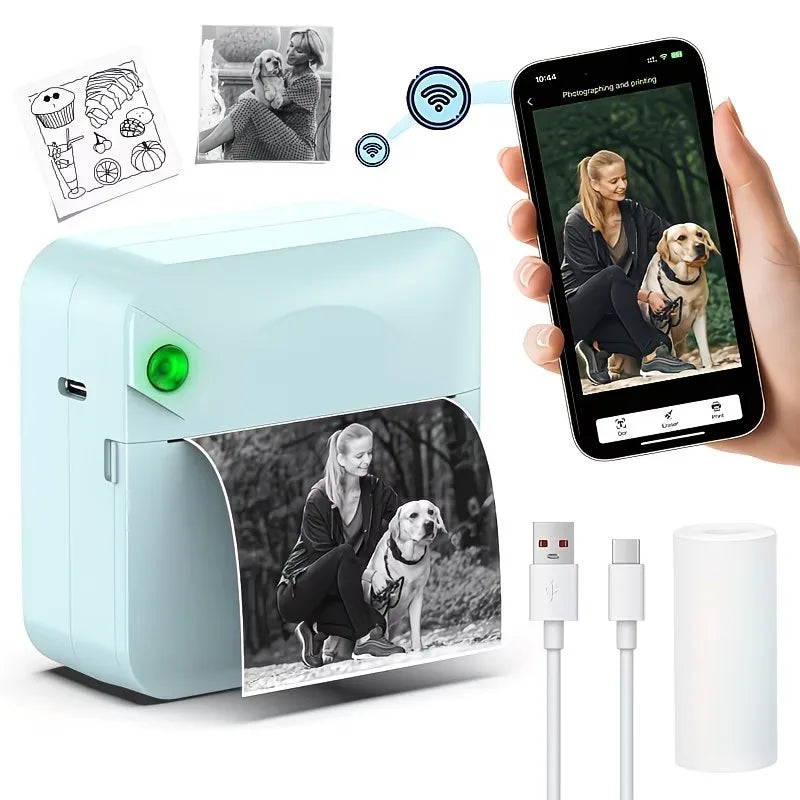 Portable Inkless Bluetooth Thermal Sticker Printer For Notes And Labels