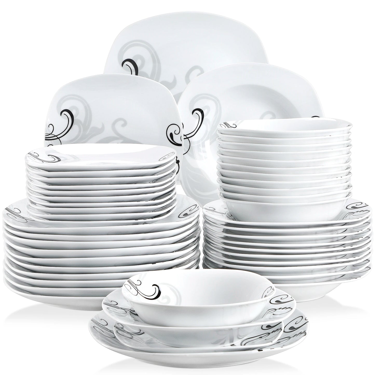 MALACASA Zoey Porcelain Dinnerware Set For Everyday Dining