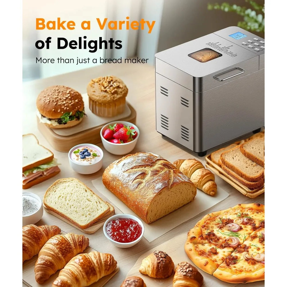 XMSJ 17-In-1 Bread Maker Automatic Stainless Steel Nonstick