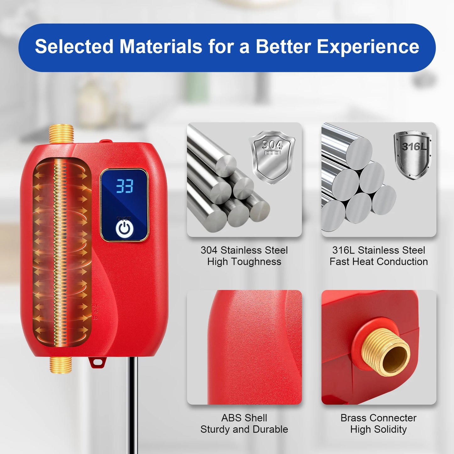 Sweetmile 3000W Instant Water Heater Tankless With Digital Display