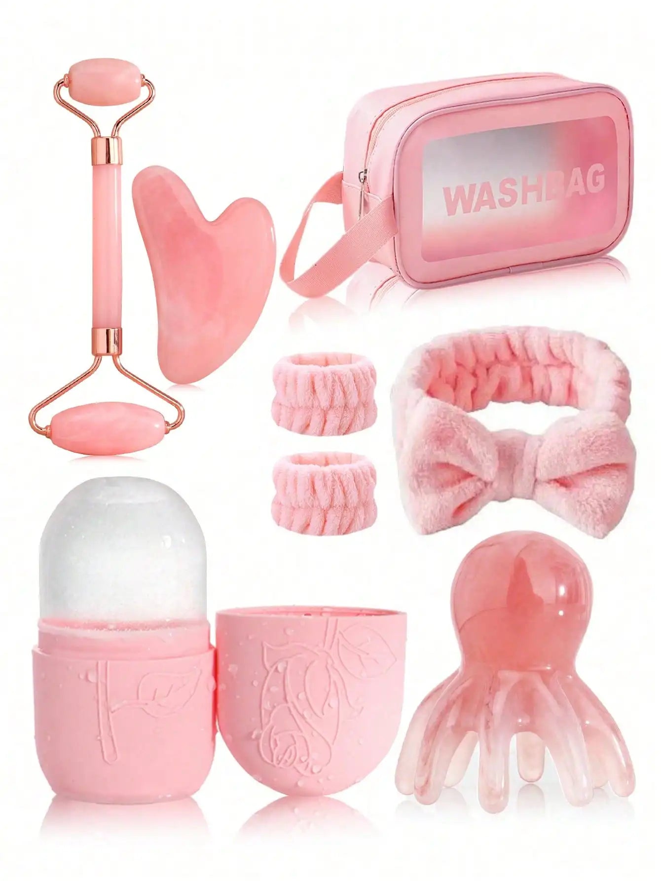 3 Piece Facial Massage Tool Set With Face Roller Cupping