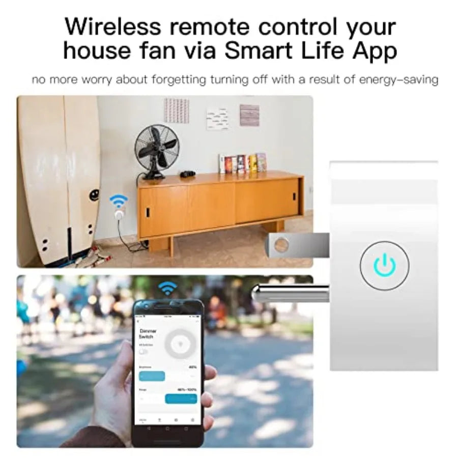 Smart WiFi Power Dimmer Plug With Alexa Remote Control