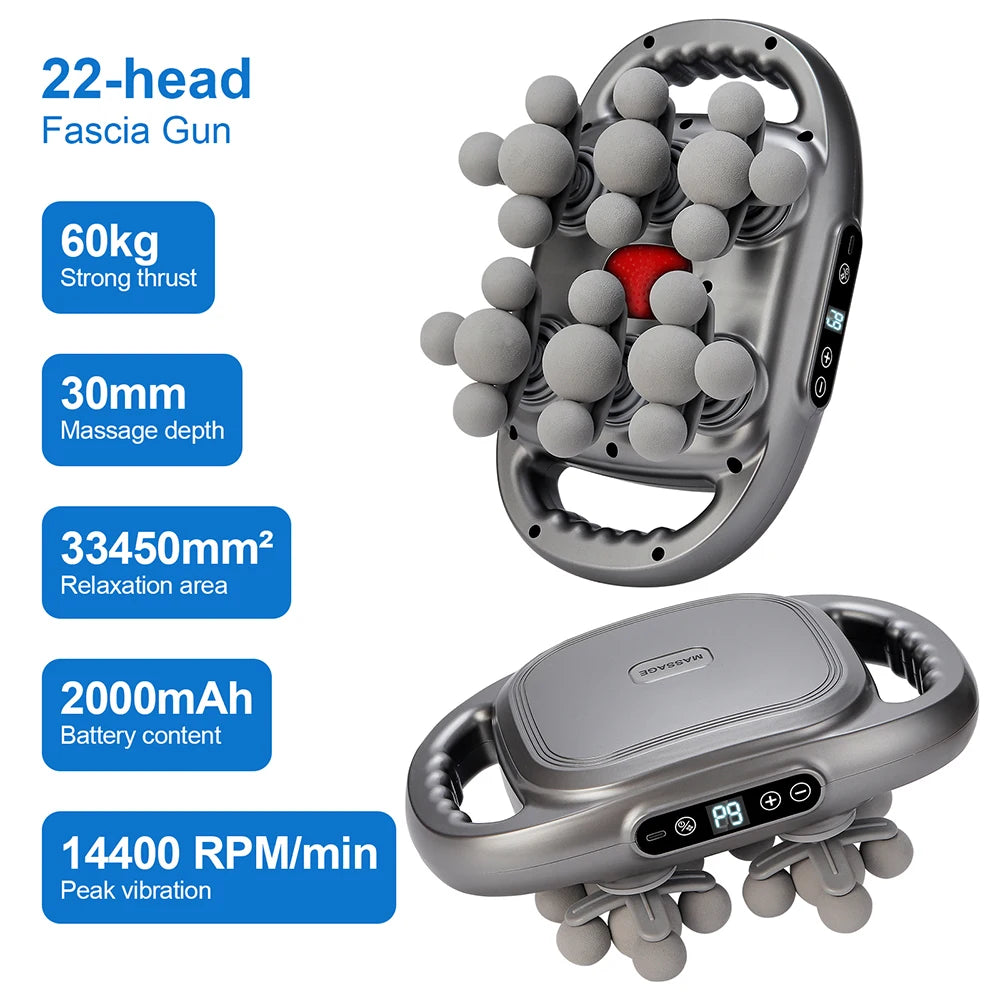 Foreverlily 16-Head Fascia Gun High Frequency Body Massage Massager
