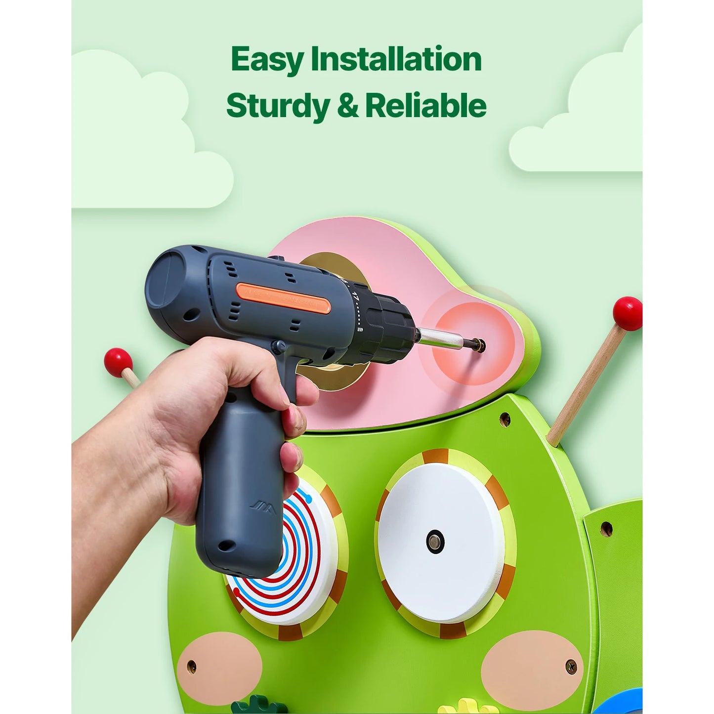 SucceBuy Caterpillar Children Wall Busy Board Montessori Sensory Center