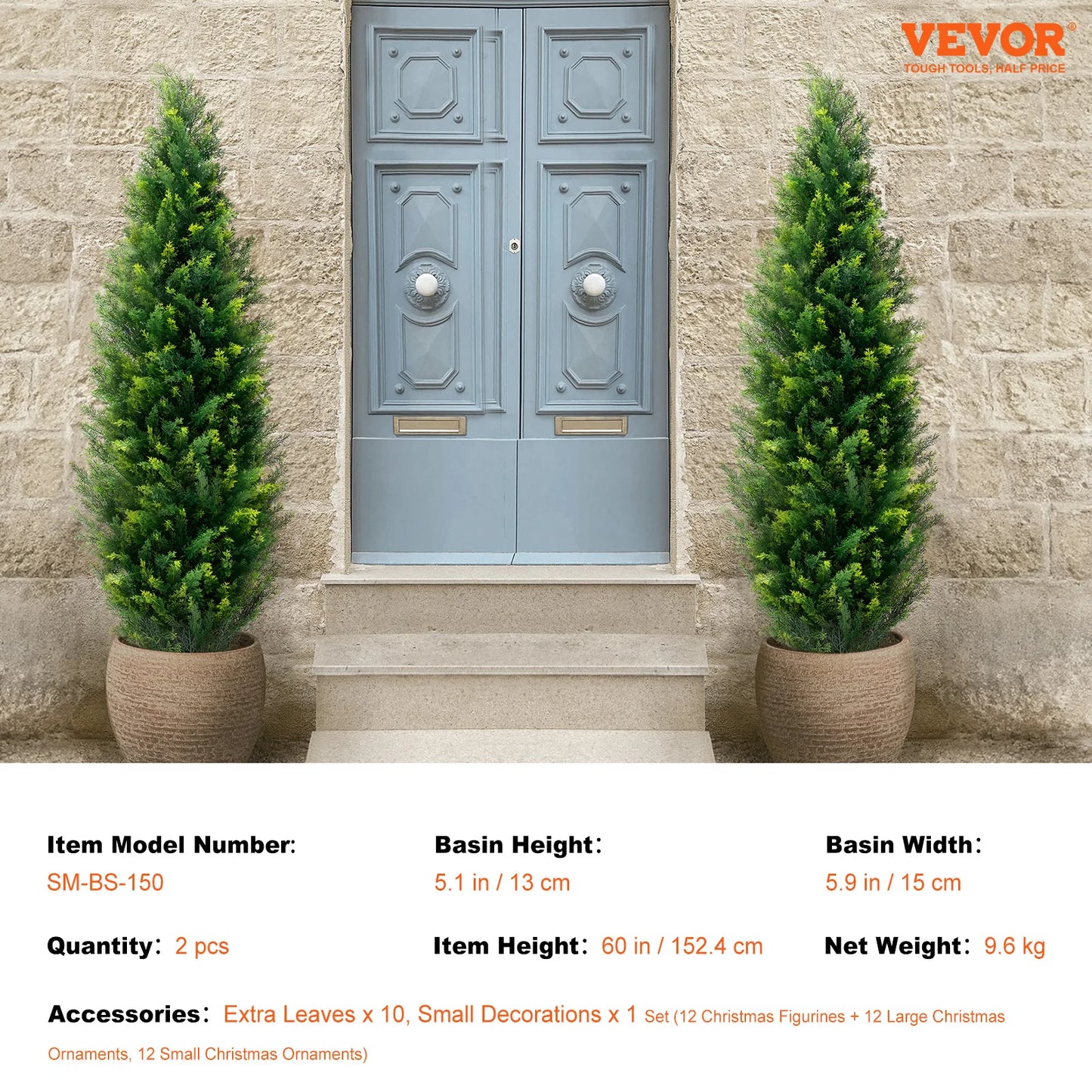 SucceBuy Artificial Cedar Topiary Tree for Indoor Outdoor Decor