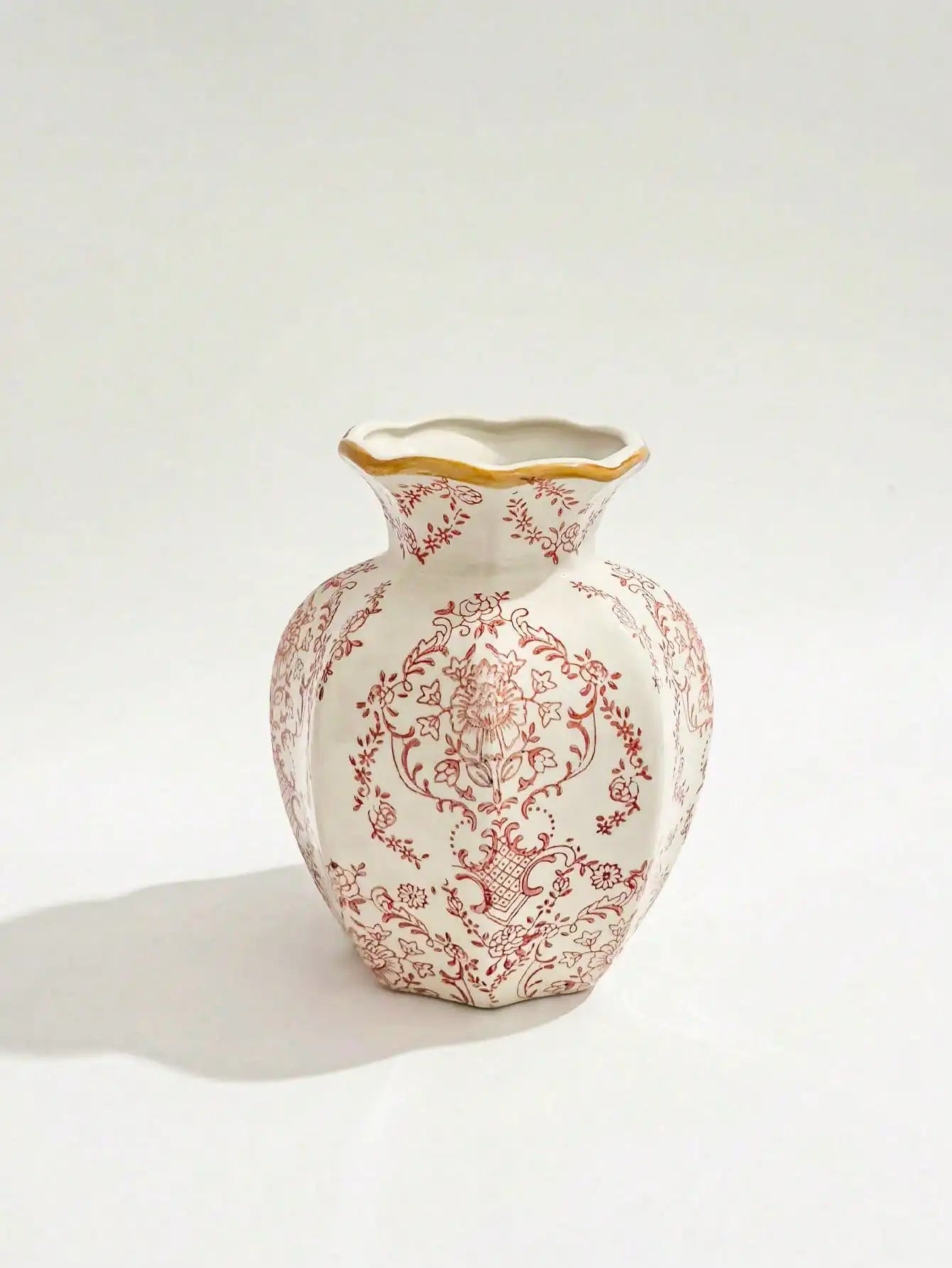 Blue And White Porcelain Vase Chinese Retro Floral Decor