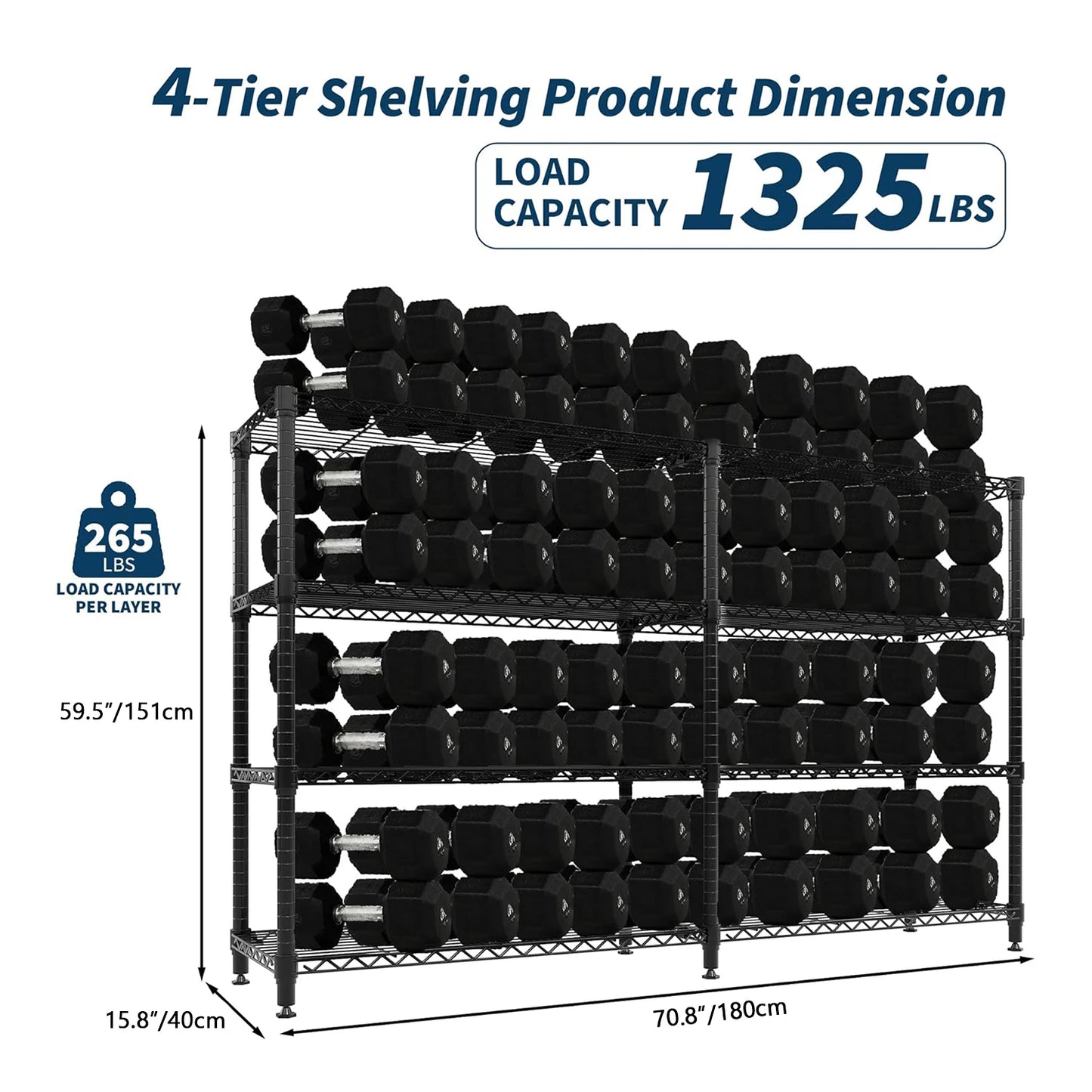 TWISTER.CK Five Tier Heavy Duty Metal Shelving Unit