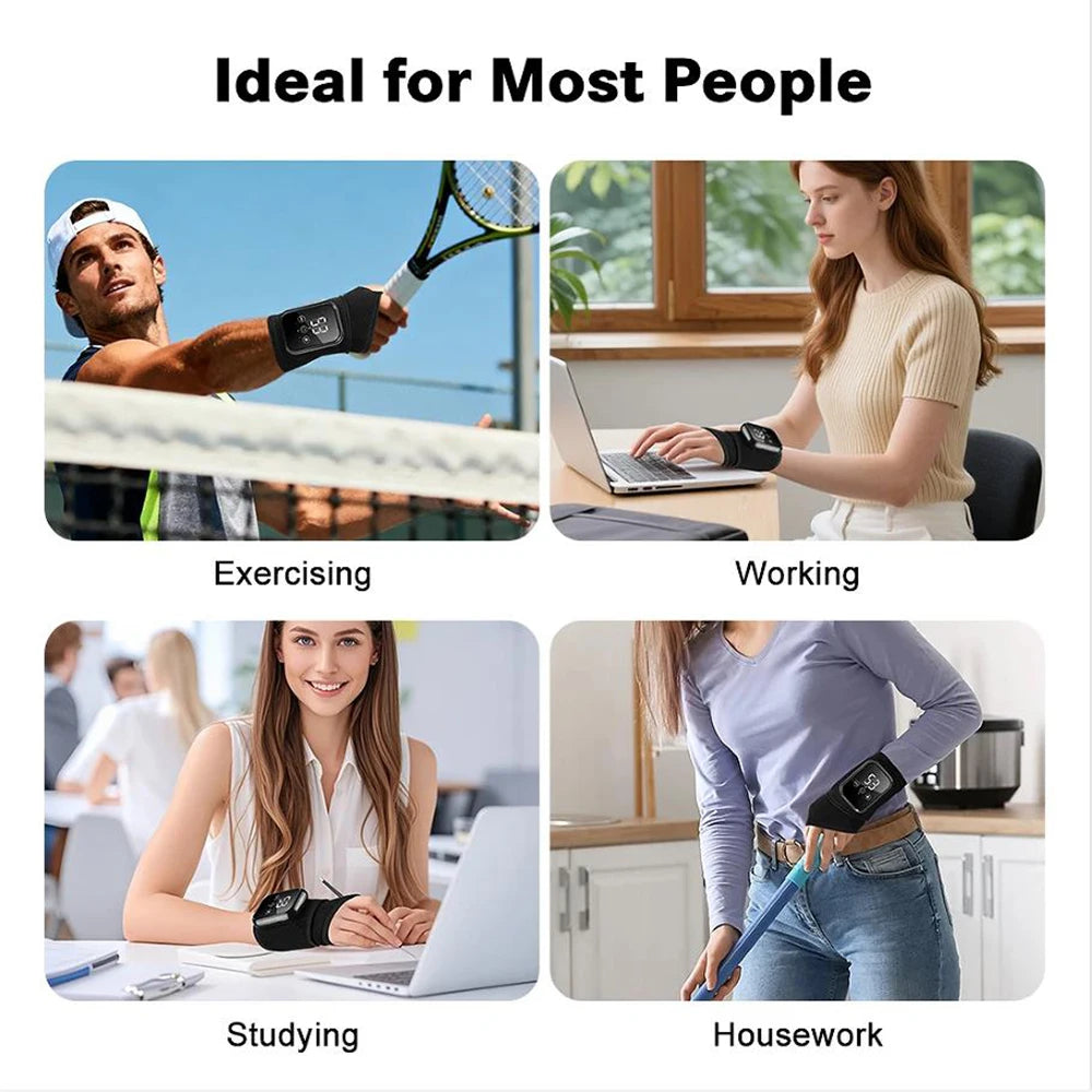 Wireless Electric Wrist Massager With Vibration And Heat Therapy