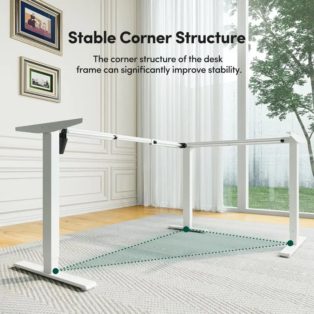 YTYIN L Shaped Standing Desk Drawers Adjustable Height Corner Desk
