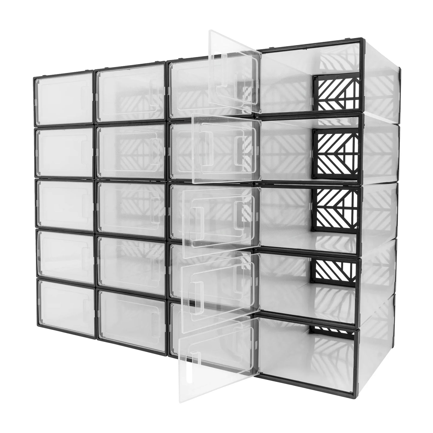 Shoe Storage Box Set, Transparent PP, Moisture Dust Proof Organizer