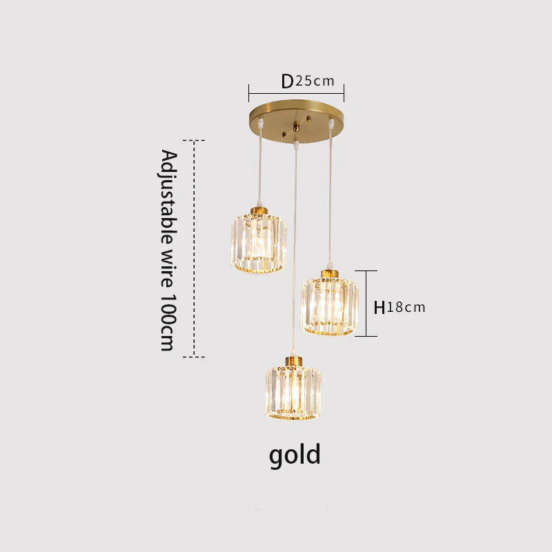 VETRULUS Modern Crystal Ceiling Lamp Minimalist Chandelier
