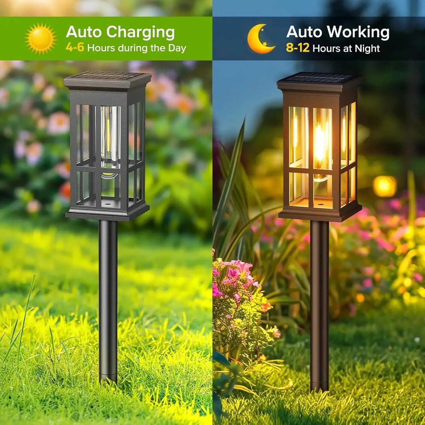 Solar Pathway Lights Outdoor LED Lamp for Garden and Patio
