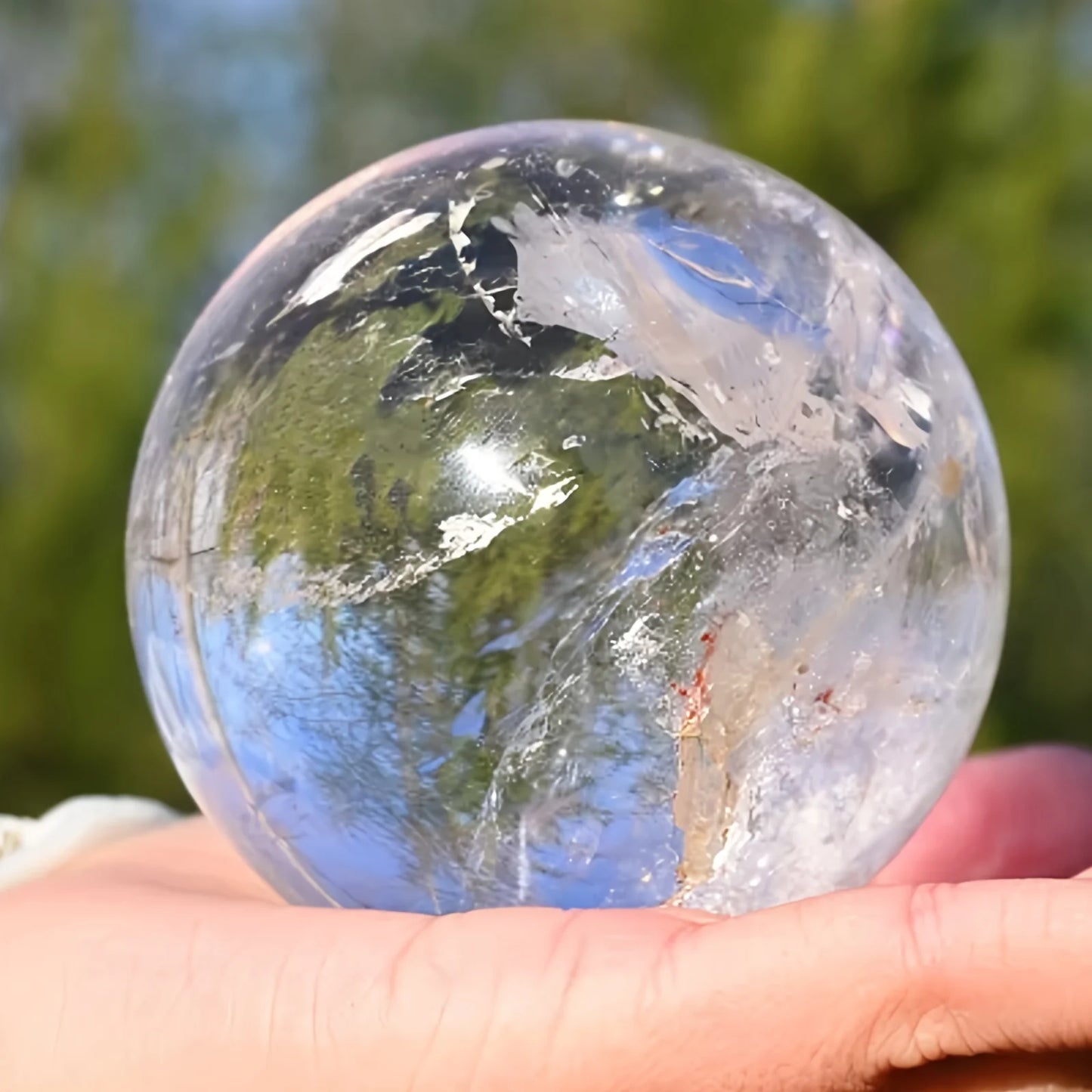 CrystalHola Large Clear Quartz Sphere Ball For Home Decor Gift