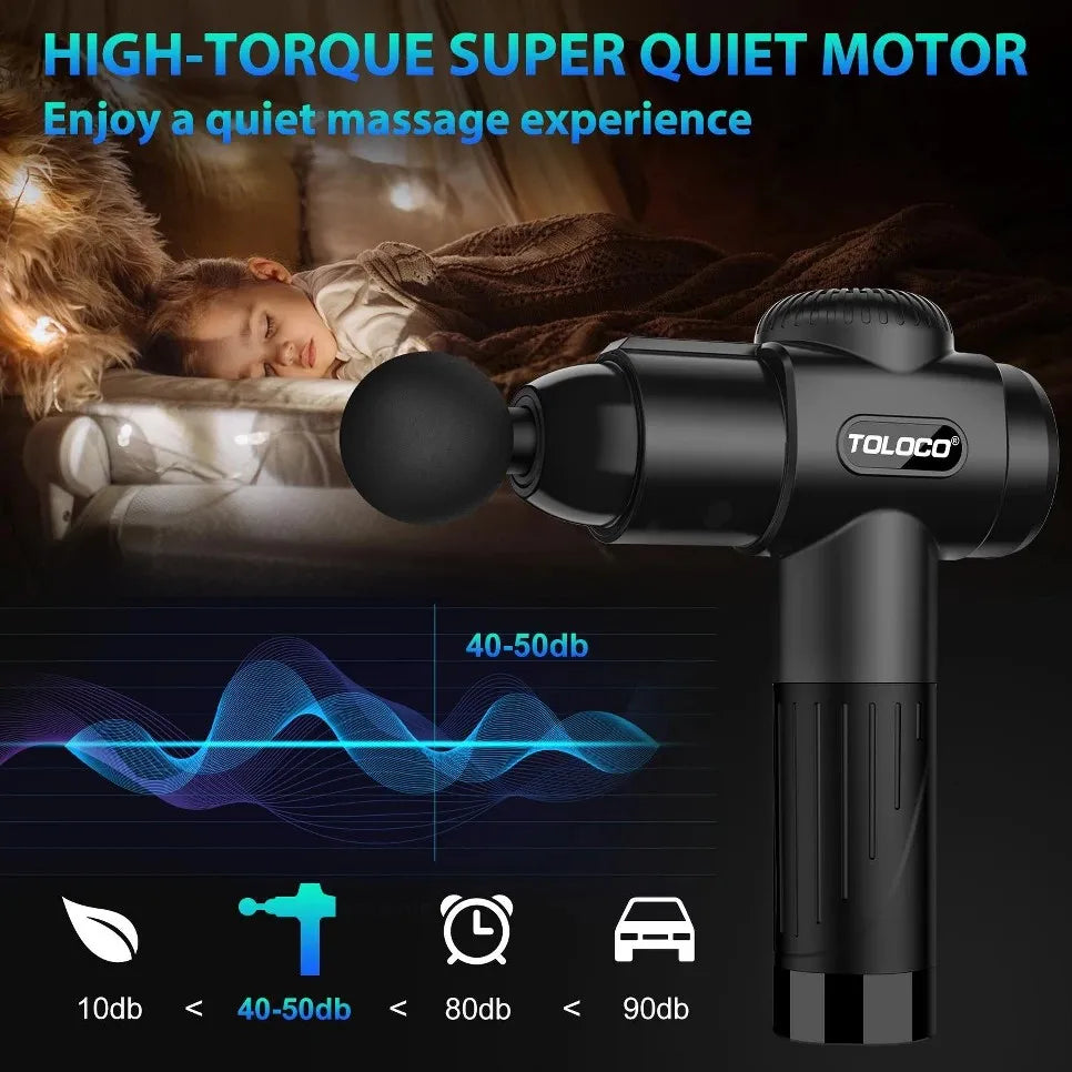 Fascial Massage Gun Neck Massager USB Percussion Tool 10 Heads