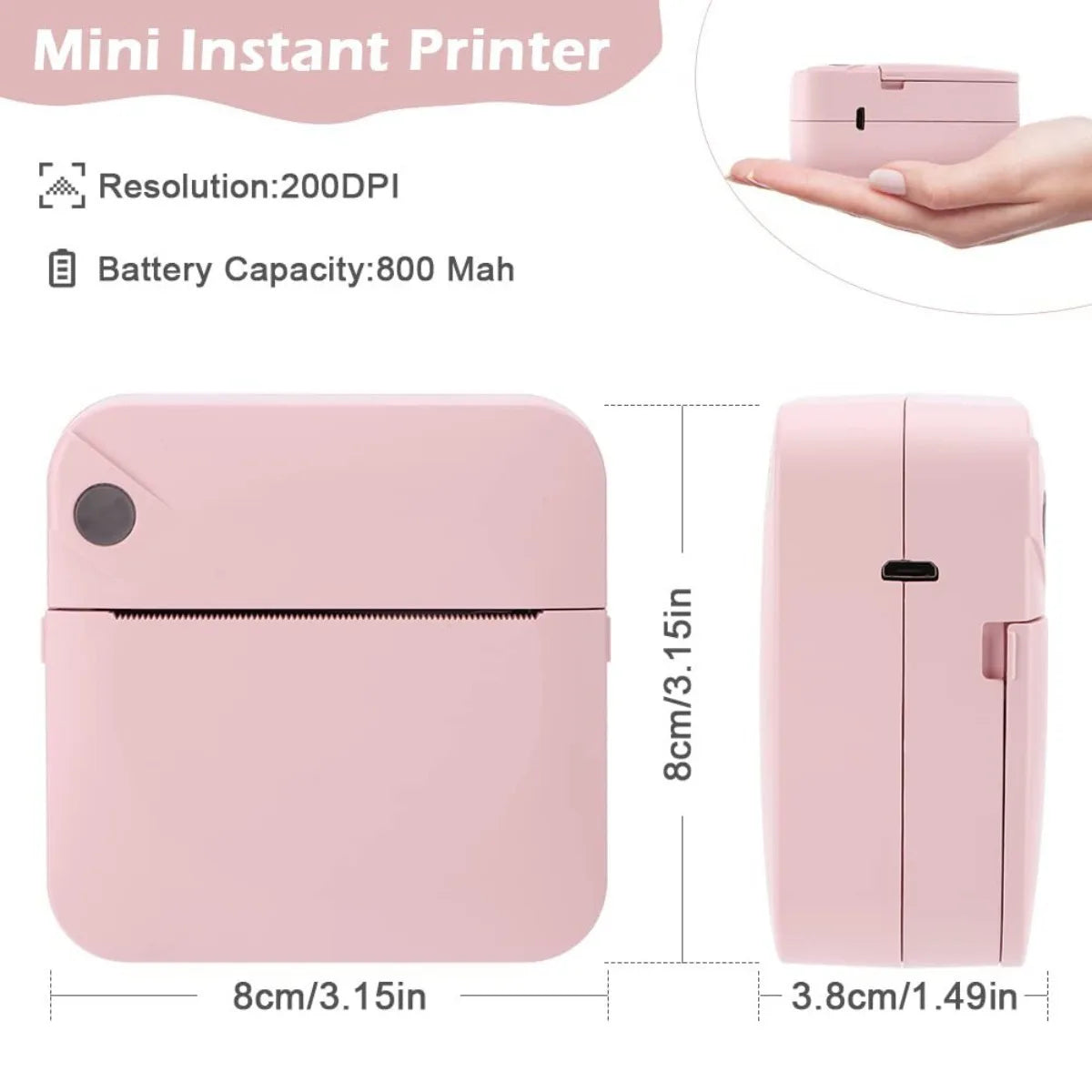 Portable Inkless Bluetooth Thermal Sticker Printer For Notes And Labels