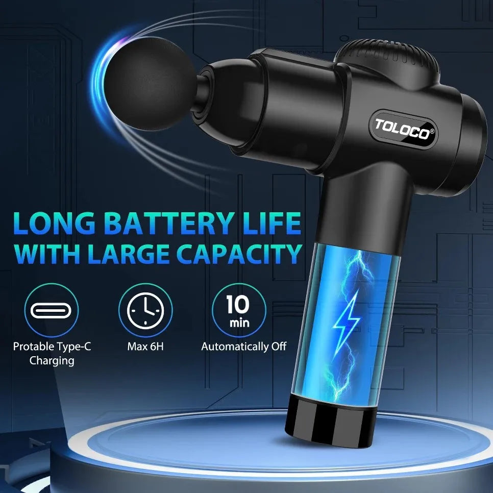 Fascial Massage Gun Neck Massager USB Percussion Tool 10 Heads