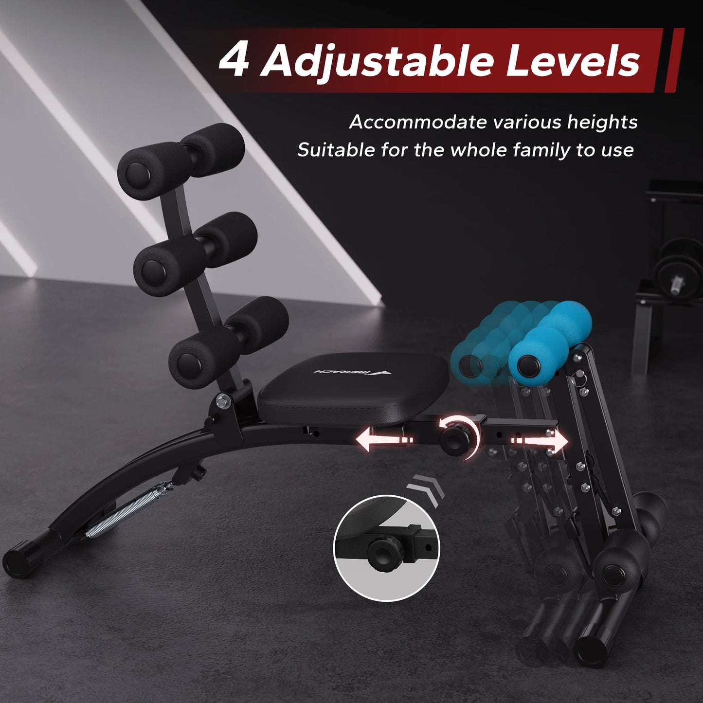 MERACH Ab Machine Multifunctional Adjustable Sit Up Bench