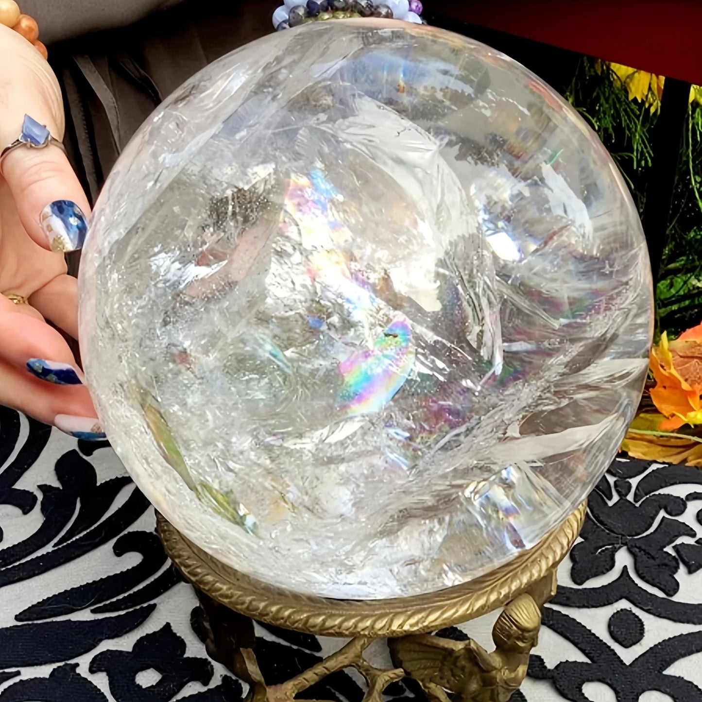 CrystalHola Large Clear Quartz Sphere Ball For Home Decor Gift