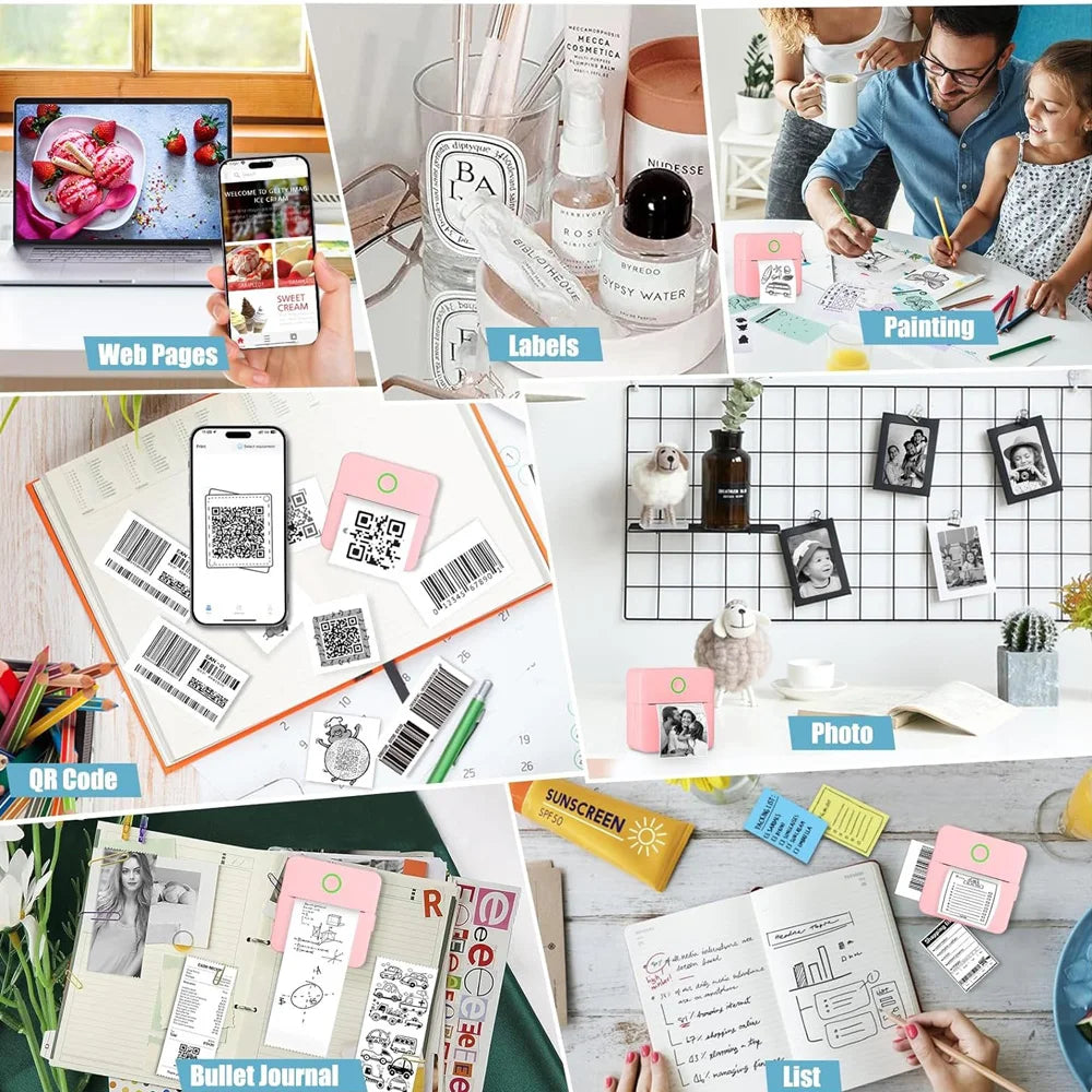 Portable Inkless Bluetooth Thermal Sticker Printer For Notes And Labels