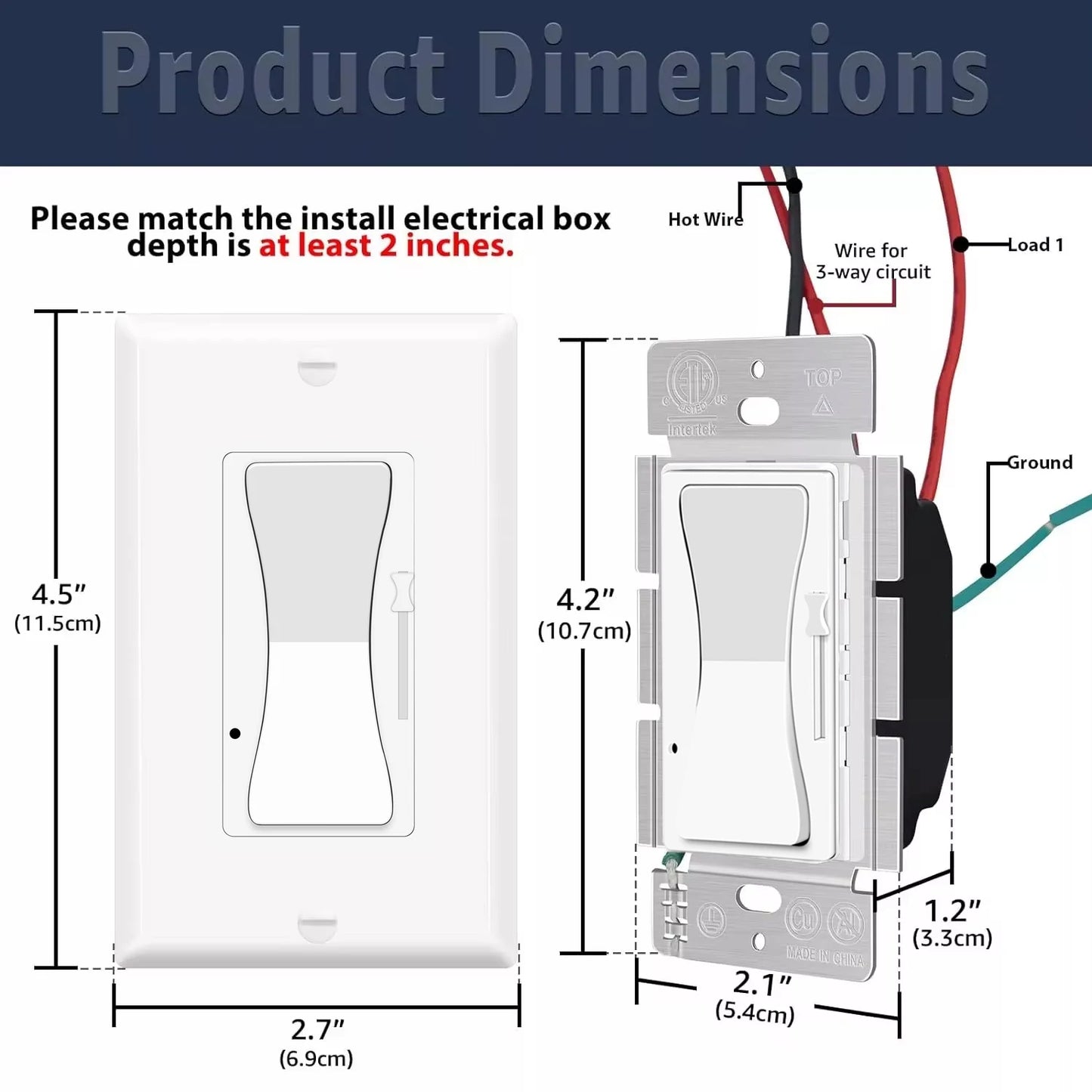Decora Dimmer Switch 2-Pack Single Pole 3-Way LED Incandescent CFL