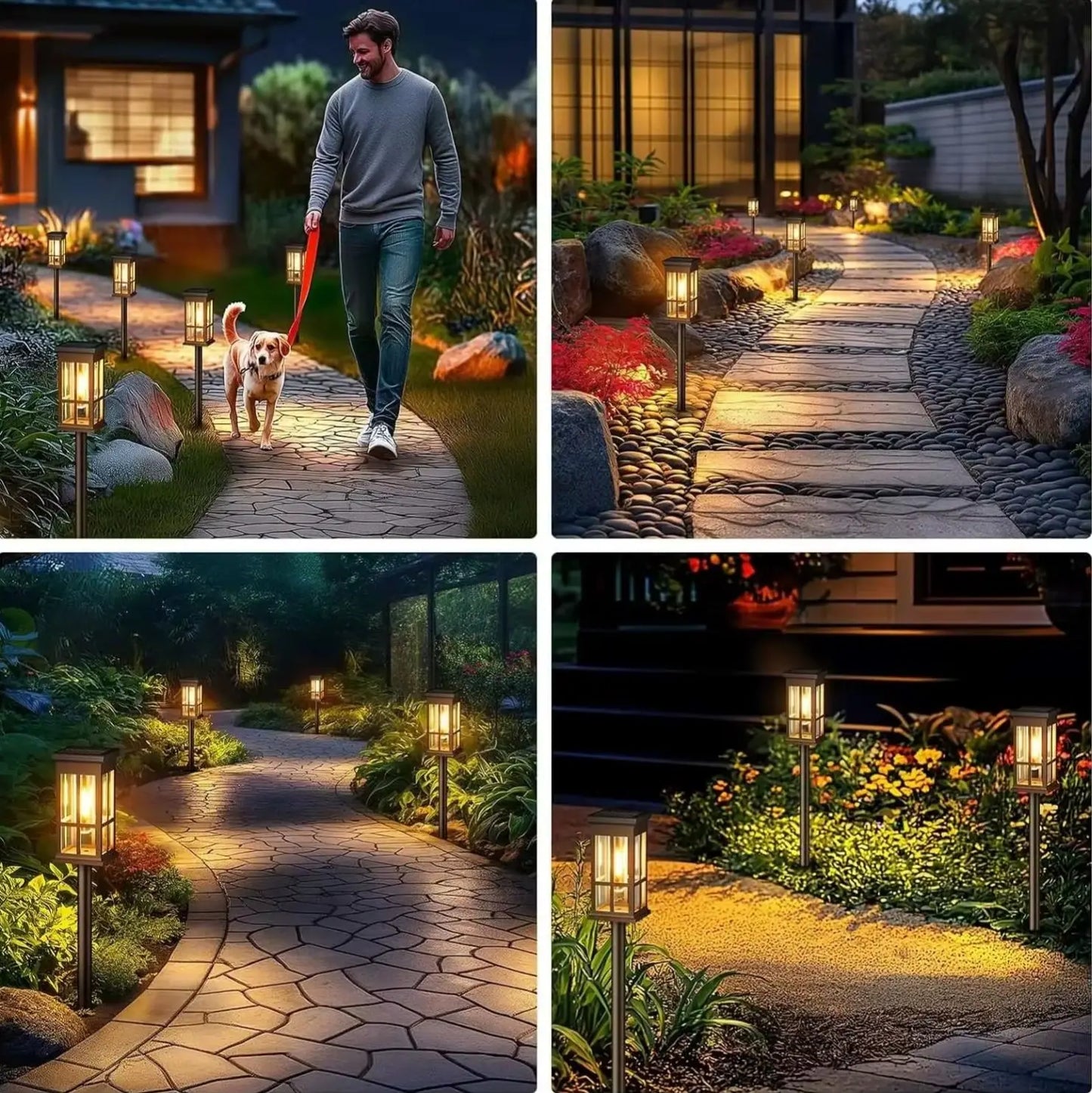 Solar Pathway Lights Outdoor LED Lamp for Garden and Patio