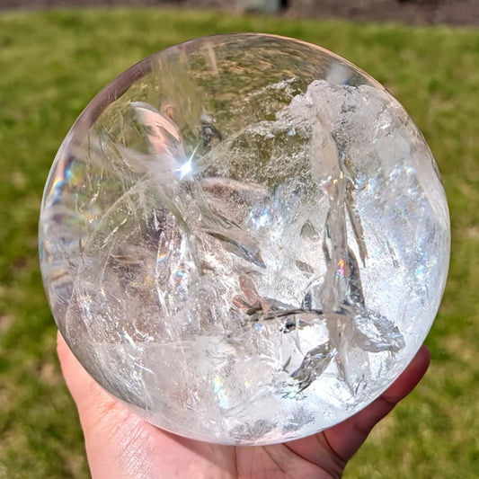 CrystalHola Large Clear Quartz Sphere Ball For Home Decor Gift