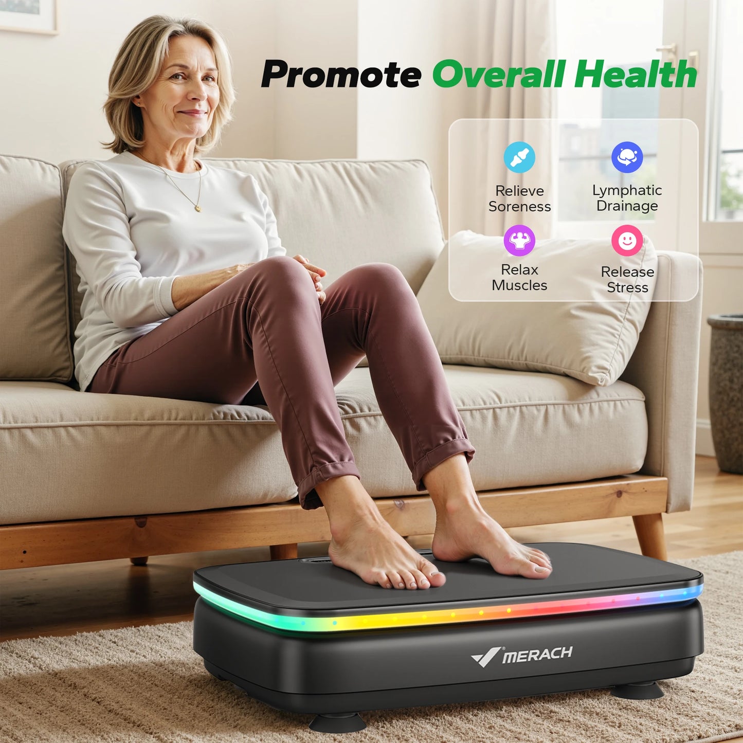 MERACH Vibration Plate For Whole Body Workout And Lymphatic Drainage