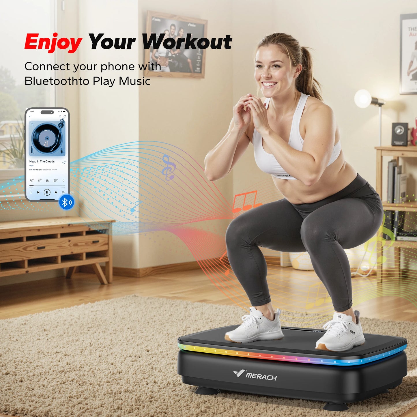 MERACH Vibration Plate For Whole Body Workout And Lymphatic Drainage