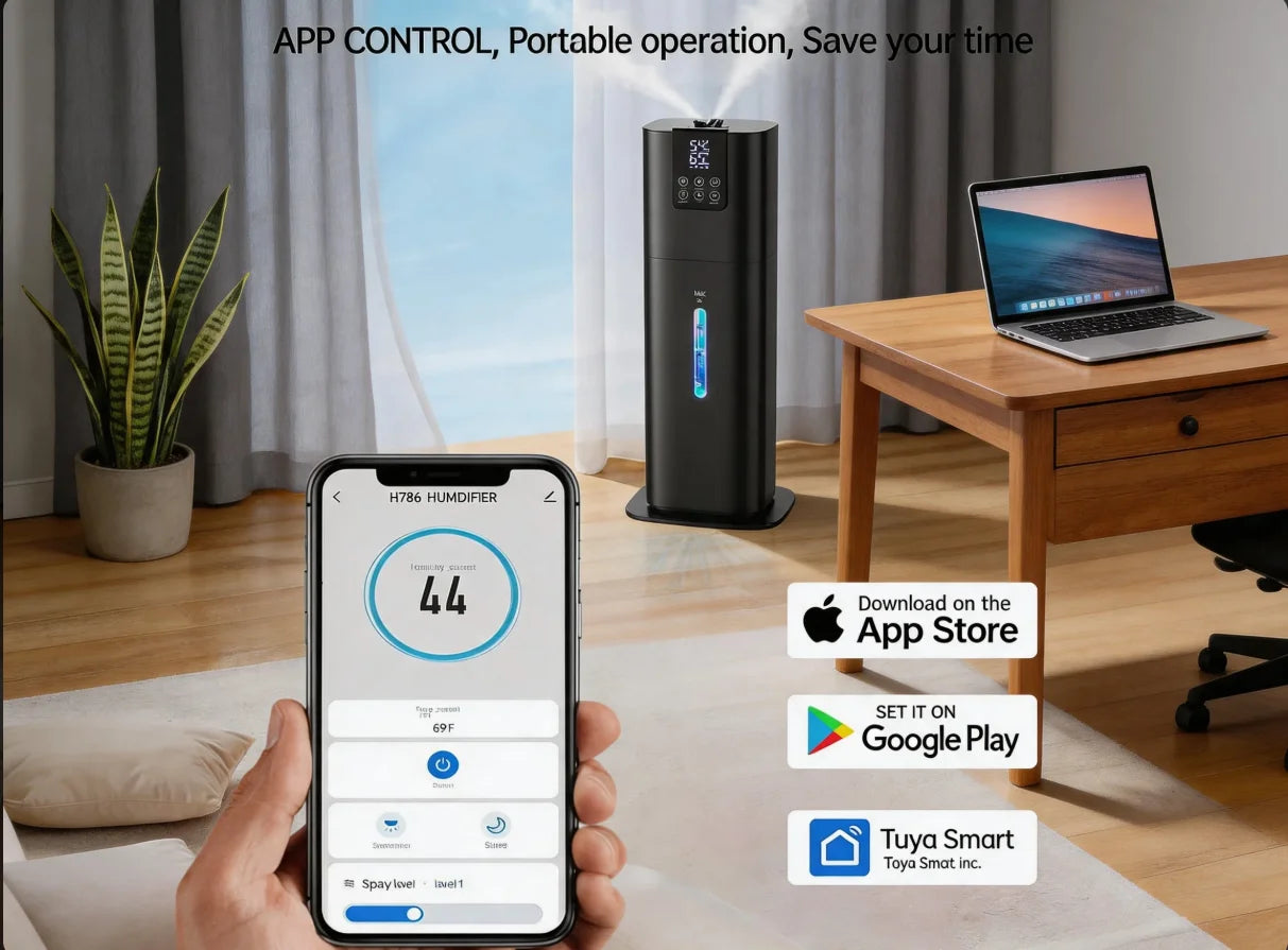 Smart Humidifier With Aroma Diffuser Ambient Light App Remote Control