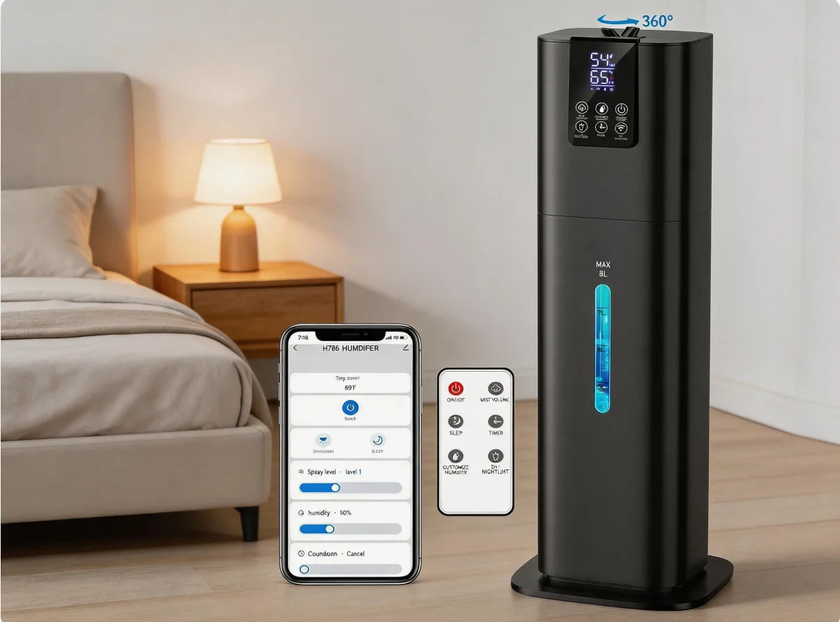 Smart Humidifier With Aroma Diffuser Ambient Light App Remote Control