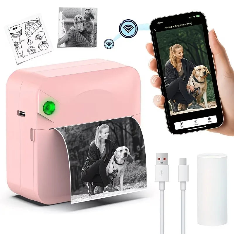 Portable Inkless Bluetooth Thermal Sticker Printer For Notes And Labels
