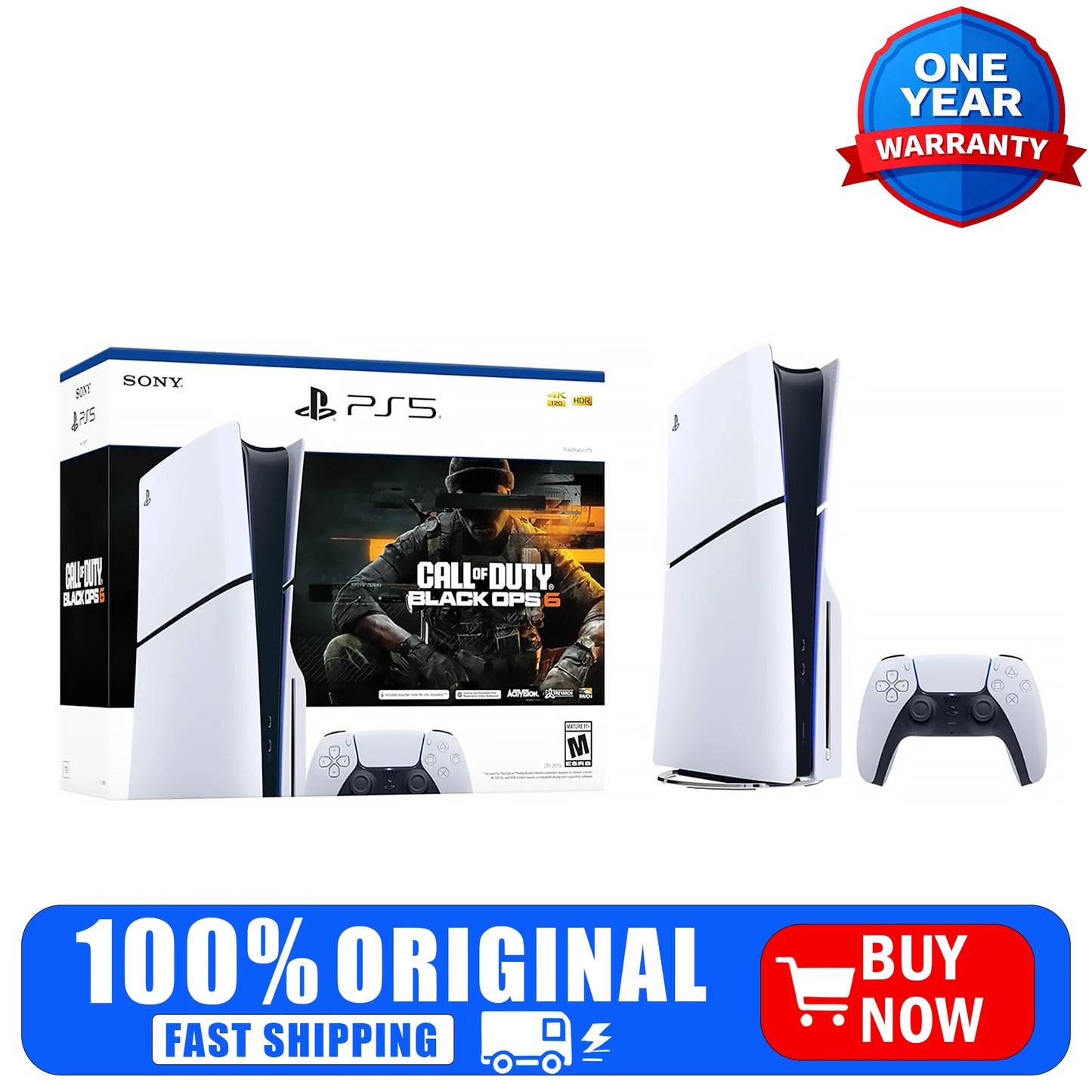 Sony PlayStation 5 Slim Disc Edition Console With Call Of Duty Black Ops 6