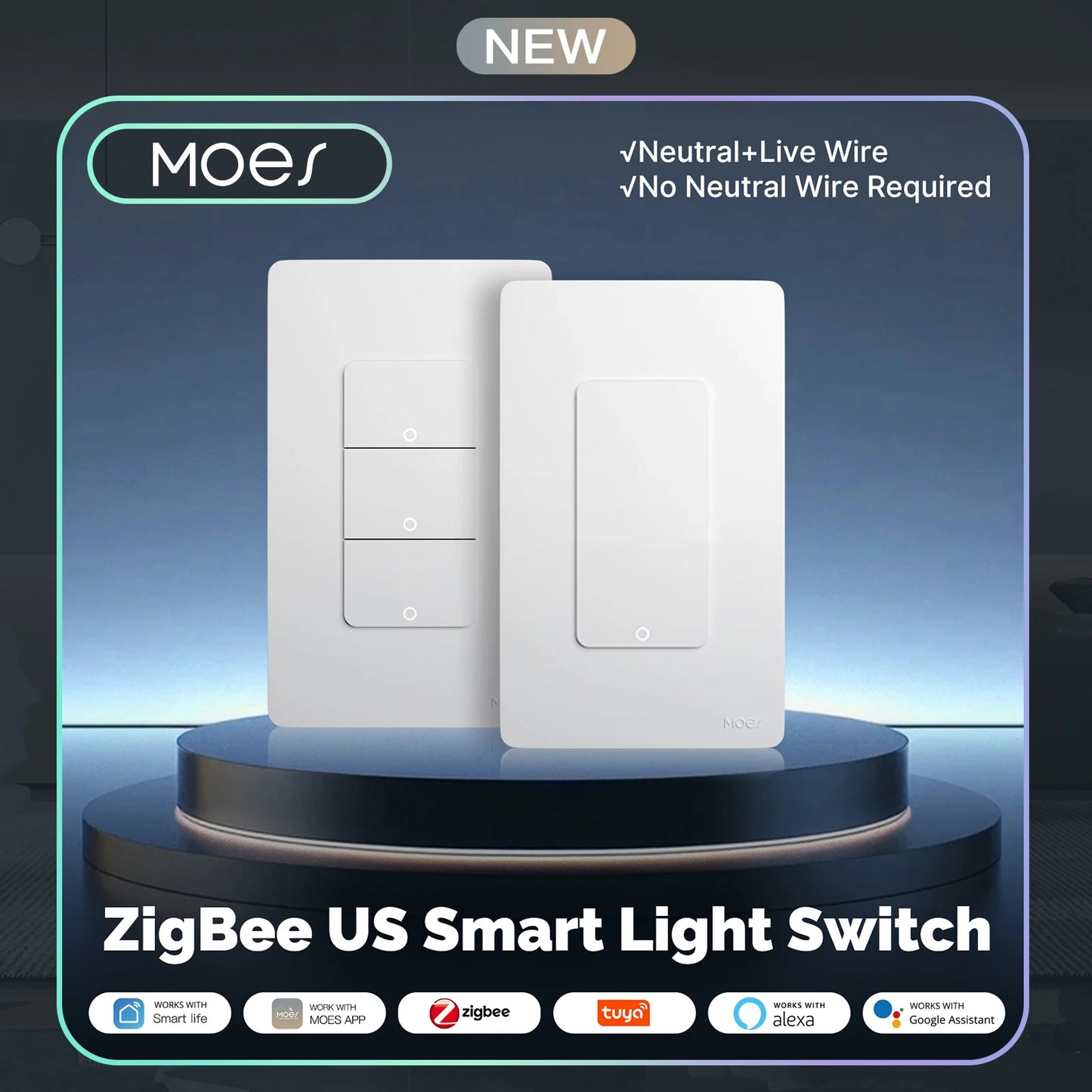 MOES ZigBee Smart Switch US Version 1to4 Gang Wall Switch