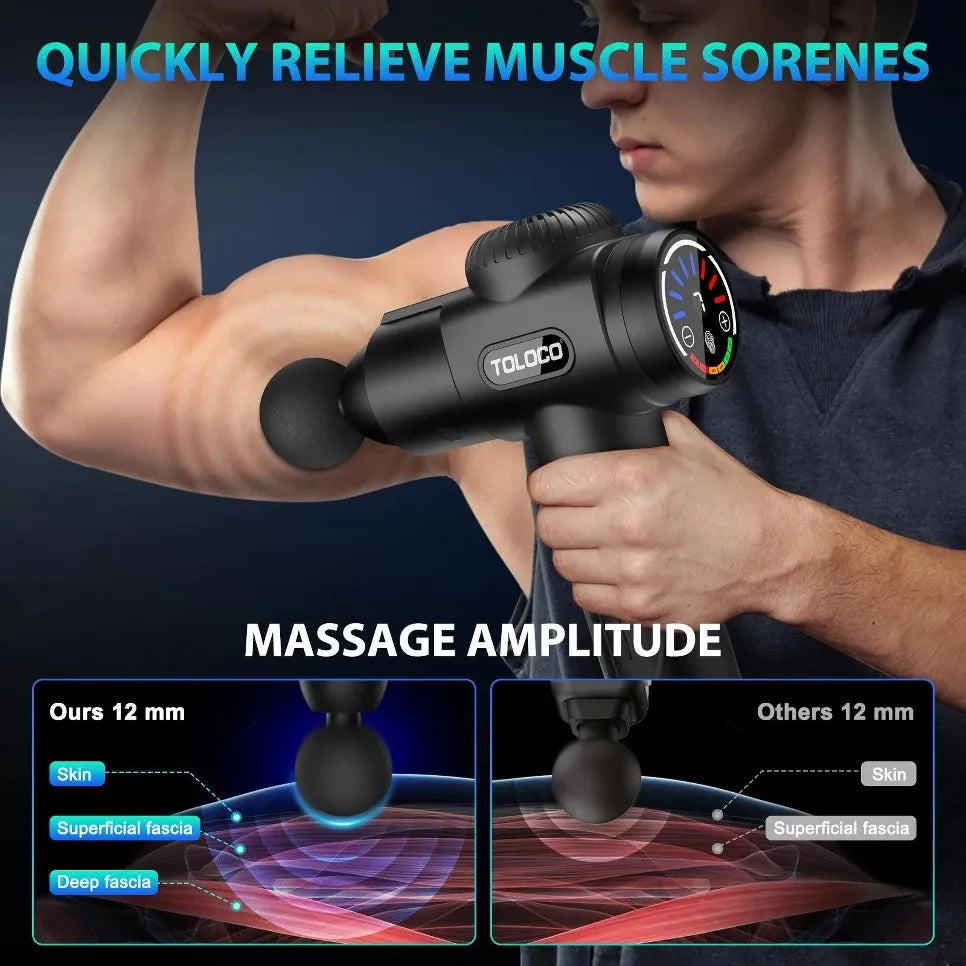 Fascial Massage Gun Neck Massager USB Percussion Tool 10 Heads
