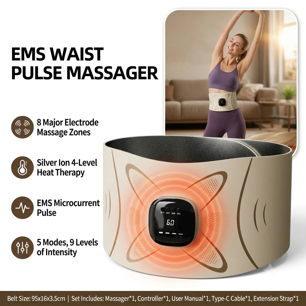 Jitesy EMS Waist Massager Belt With Heat And Five Modes