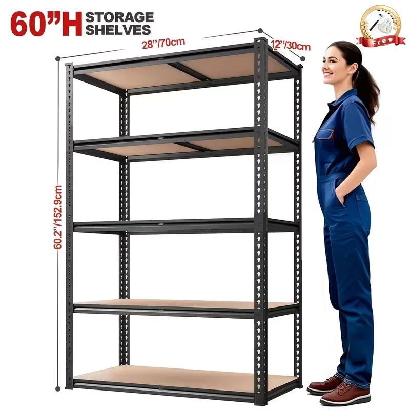Heavy-Duty Metal Storage Rack, 2000 Lb Per Layer, Adjustable
