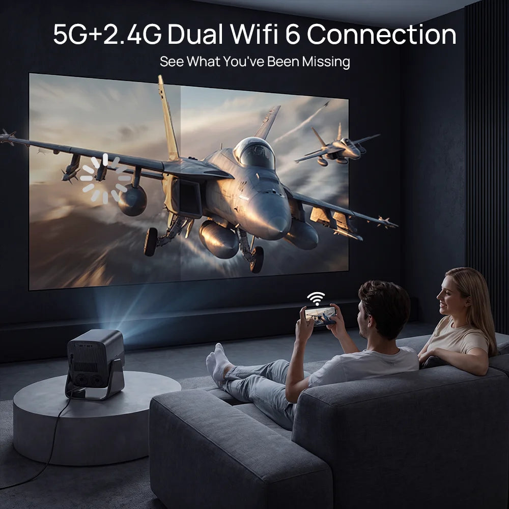 LynCast X5AR Short Throw Mini Projector 1080P 8K Supported