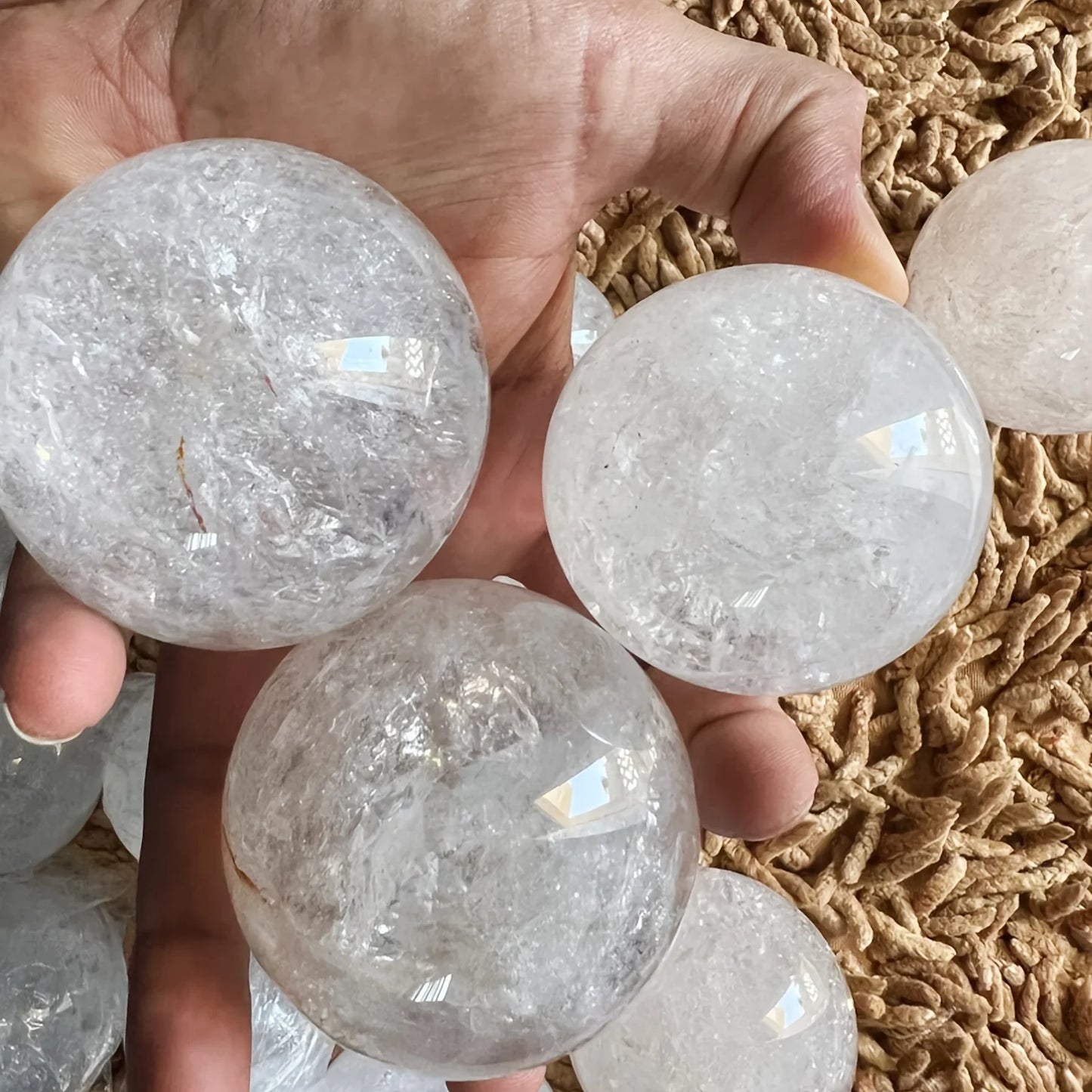 CrystalHola Large Clear Quartz Sphere Ball For Home Decor Gift