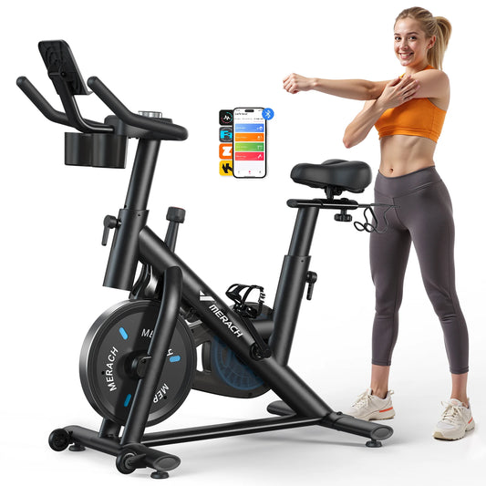 MERACH Magnetic Indoor Exercise Bike With App Low Noise