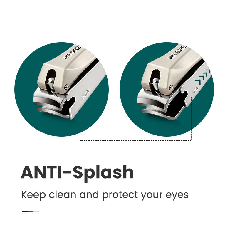 MR.GREEN Stainless Steel Nail Clippers Anti Splash Fingernail Cutter