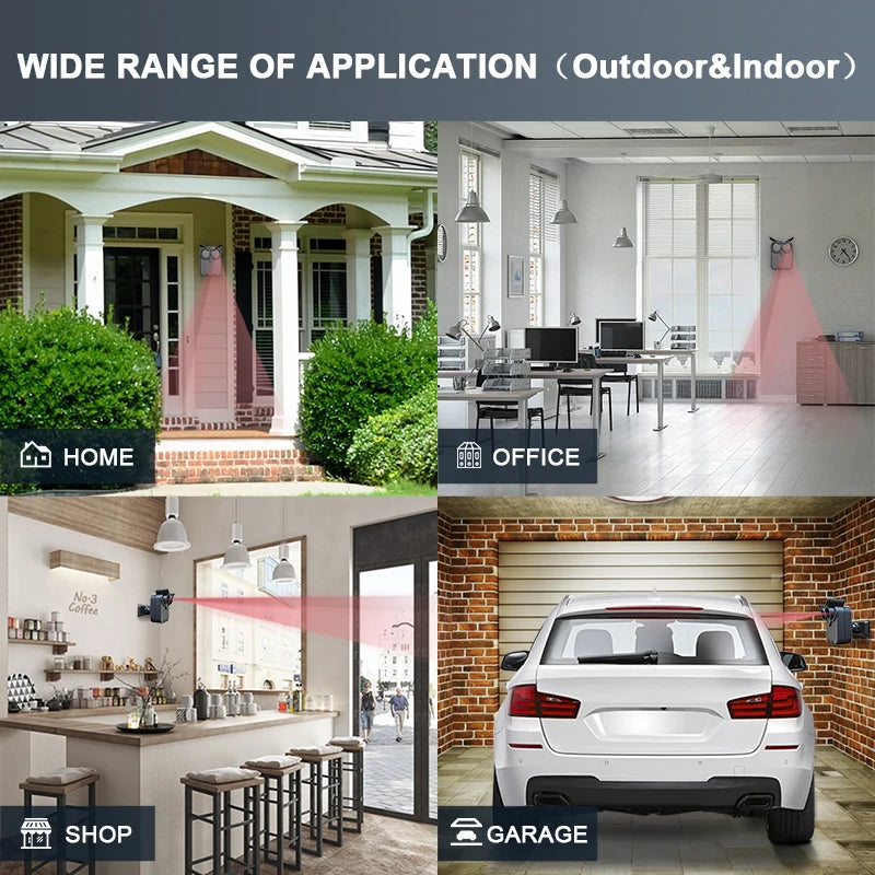 HTZSAFE Wireless Driveway Alarm Motion Detector Weatherproof Security System