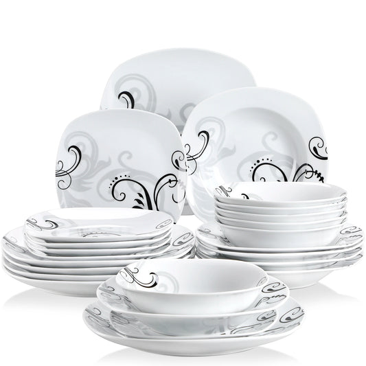 MALACASA Zoey Porcelain Dinnerware Set For Everyday Dining