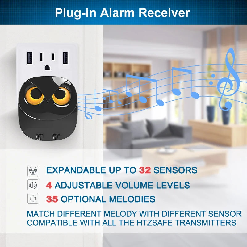 HTZSAFE Wireless Driveway Alarm Motion Detector Weatherproof Security System