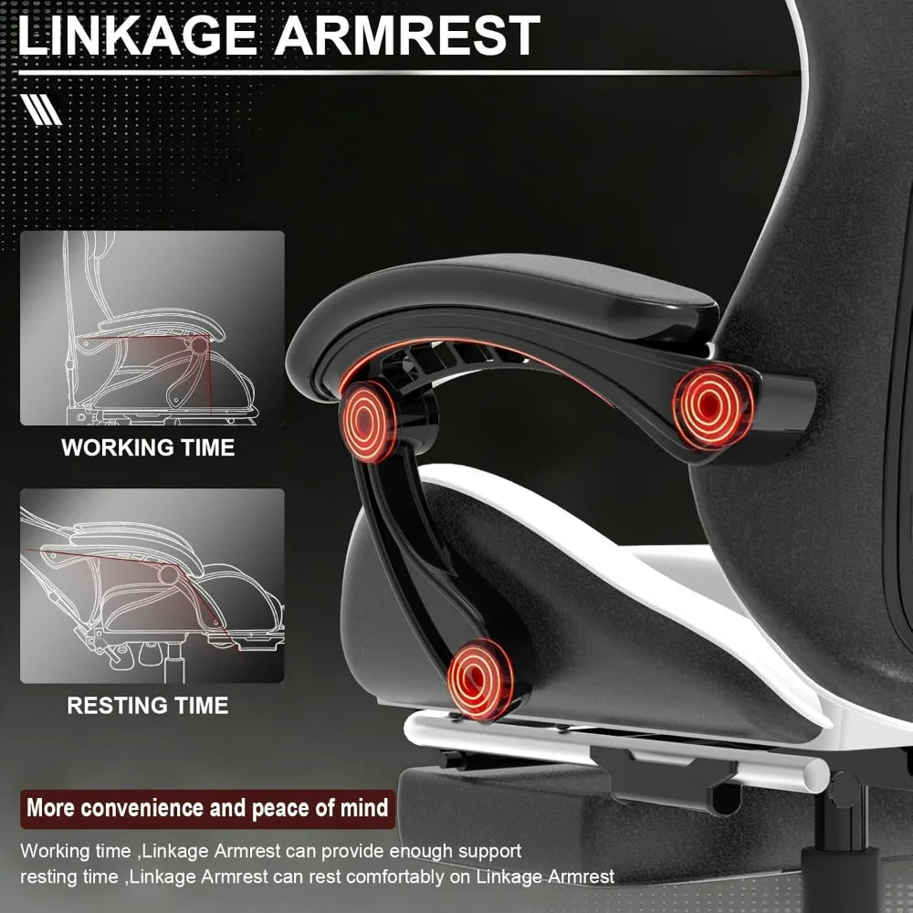 Computer Gaming Chair Ergonomic Leather Office Chair With Foot Rest