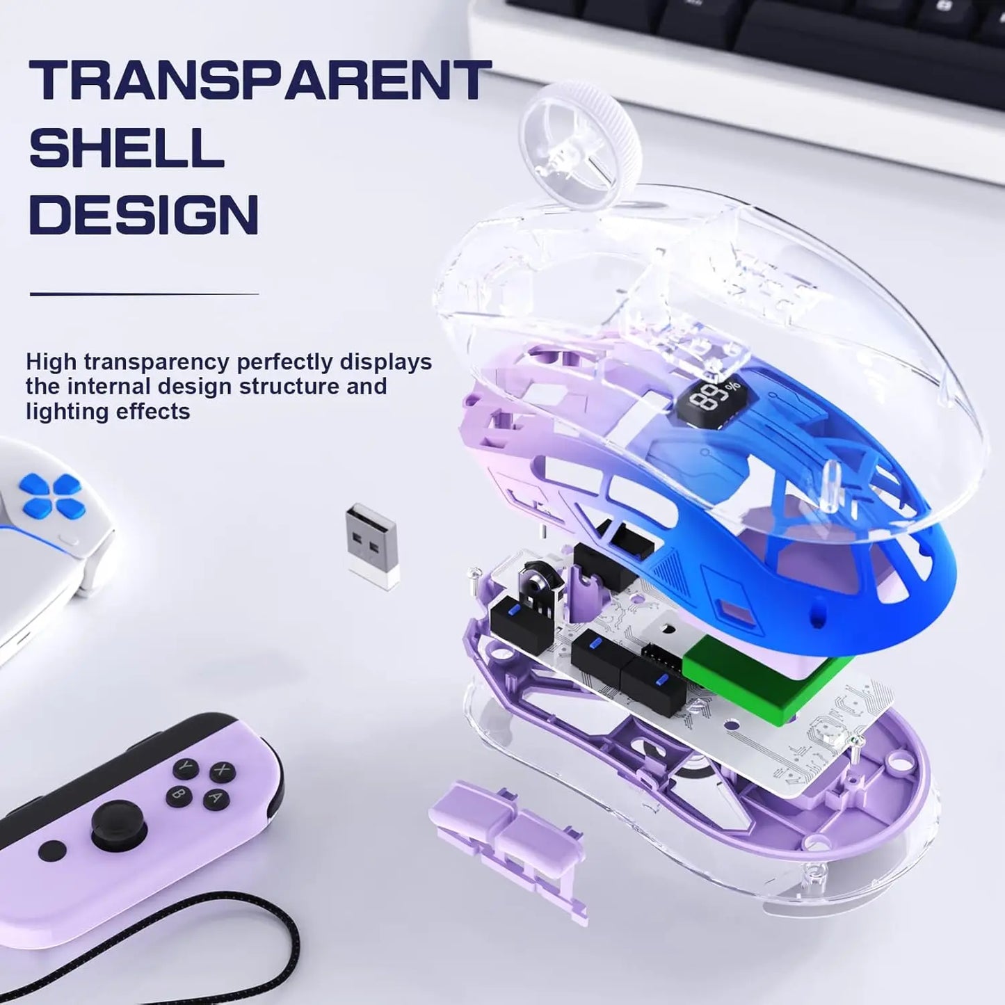 Attack Shark A2 Wireless Gaming Mouse BT5.0 2.4G PixArt 3212