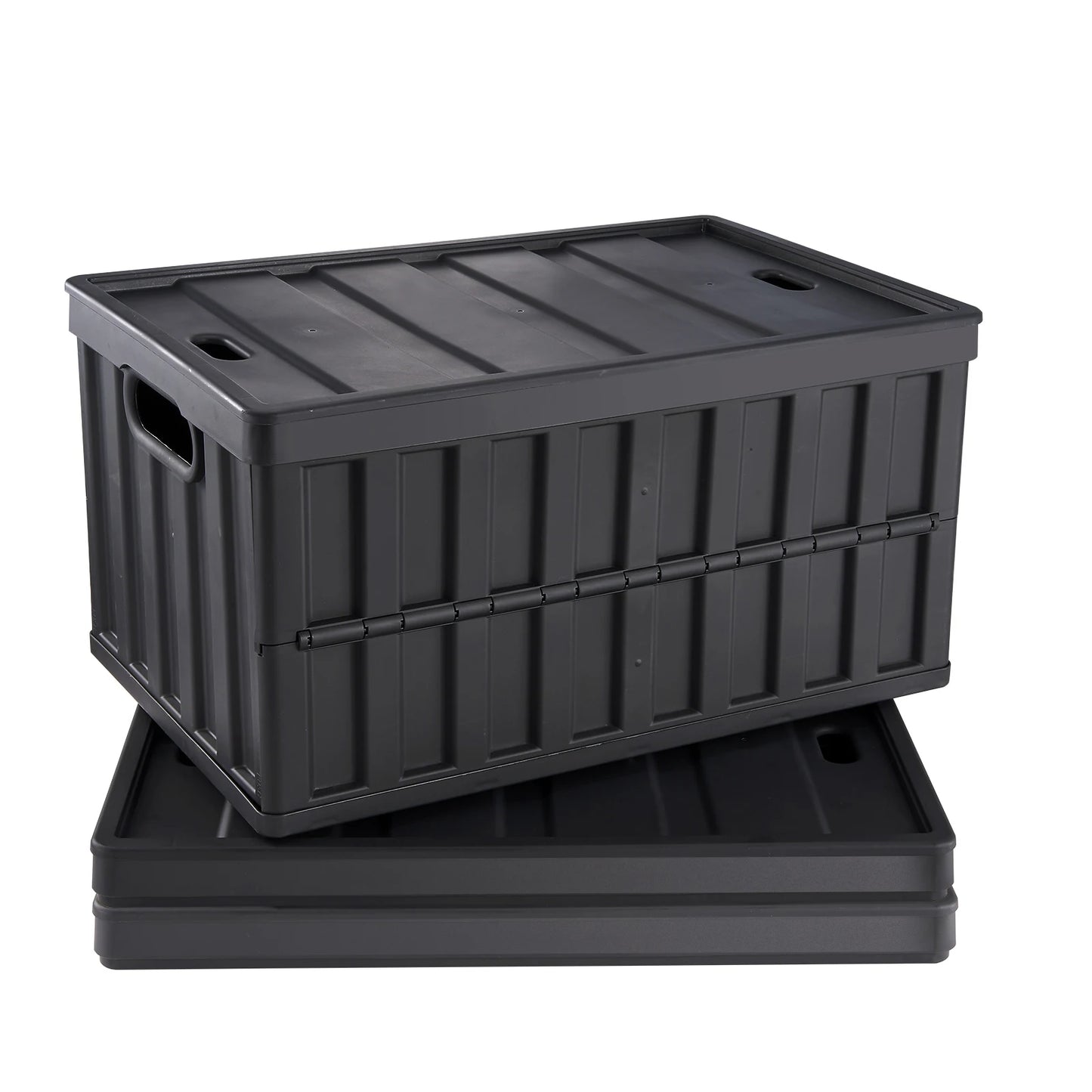 SucceBuy Three Piece Collapsible Stackable Storage Bins With Lids