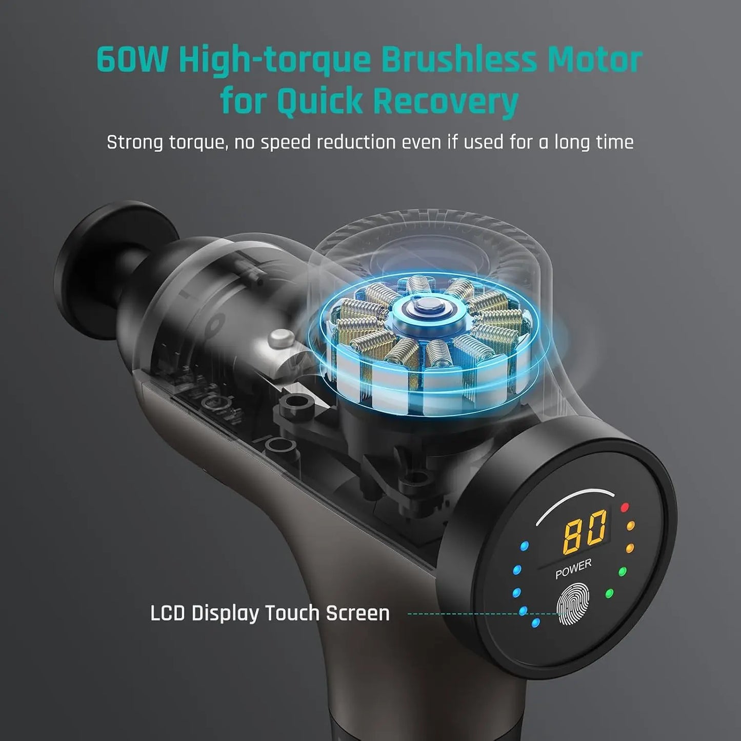 Massage Gun Deep Tissue Athletes 53 Lb Force 7 Heads