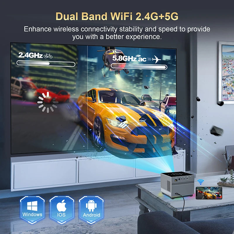 Xnano 300 ANSI Projector With WiFi 5G Bluetooth Voice Remote