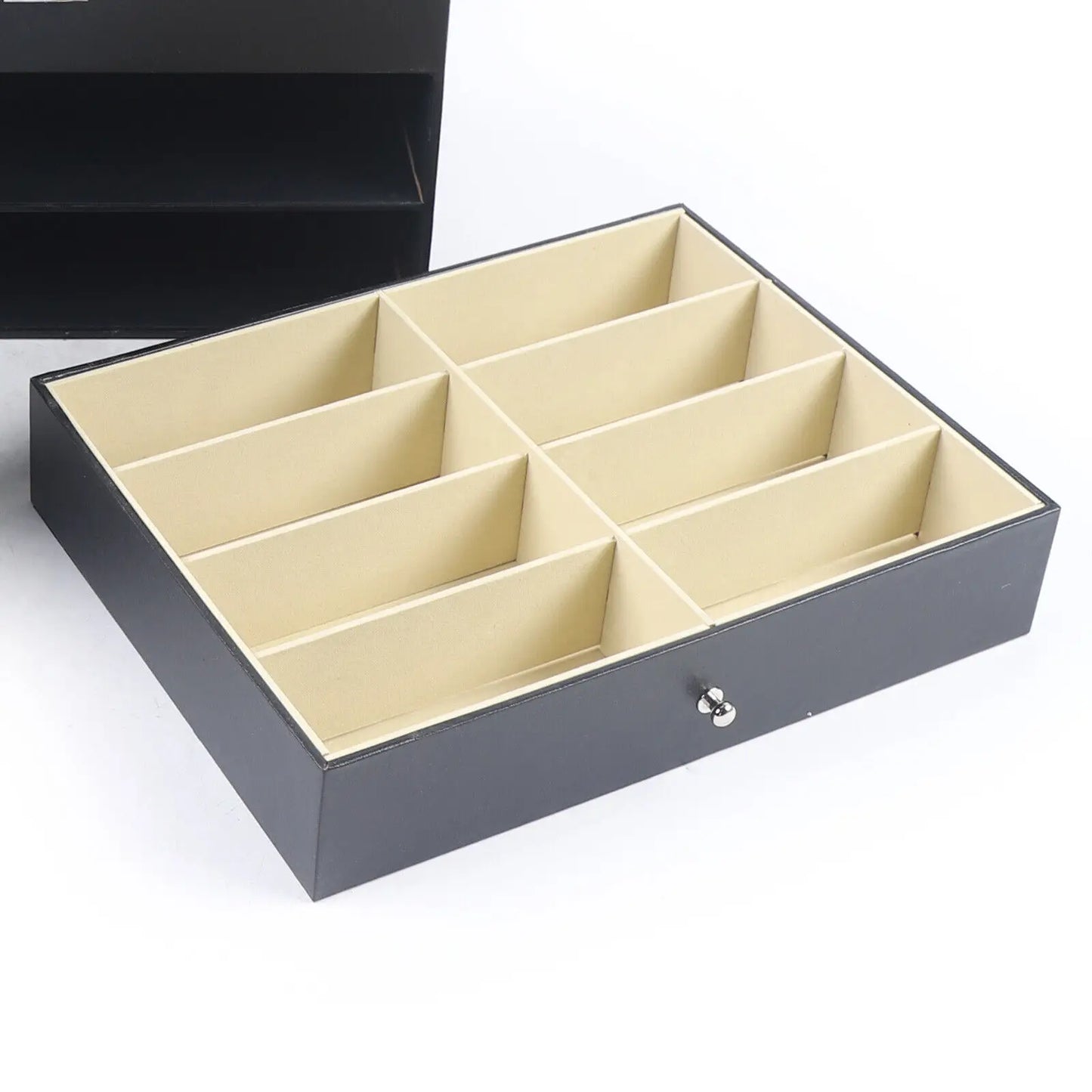 PU Leather Sunglasses Display Box With Glass Window Organizer